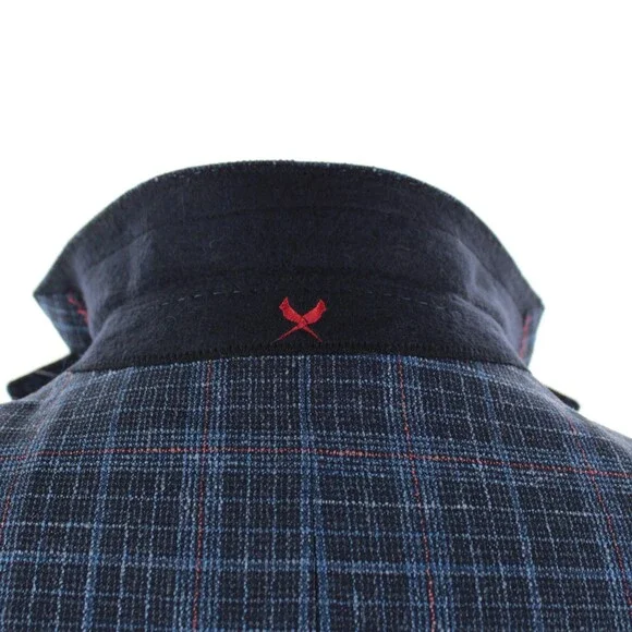 Cardinal of Canada NWT Wool Blend Sport Coat Size 40R US In Blue w/ Coral Plaid